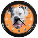 american bulldog Wall Clock (Black)