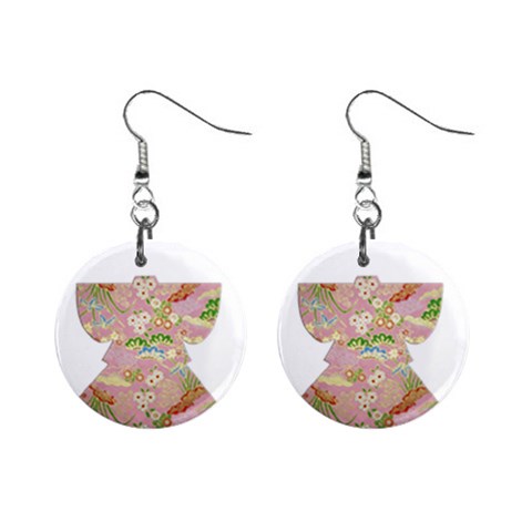 Kimono PP 1  Button Earrings from UrbanLoad.com Front