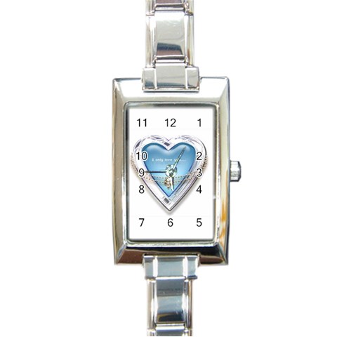 Love VII Rectangular Italian Charm Watch from UrbanLoad.com Front