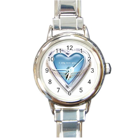 Love VII Round Italian Charm Watch from UrbanLoad.com Front