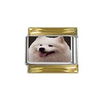 Samoyed Dog Gold Trim Italian Charm (9mm)
