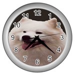 Samoyed Dog Wall Clock (Silver)