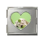 cute dog Mega Link Heart Italian Charm (18mm)