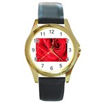 Flower 1 Round Gold Metal Watch