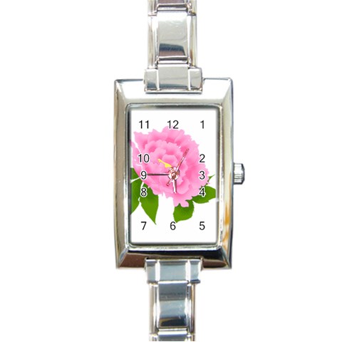 Flower III Rectangular Italian Charm Watch from UrbanLoad.com Front