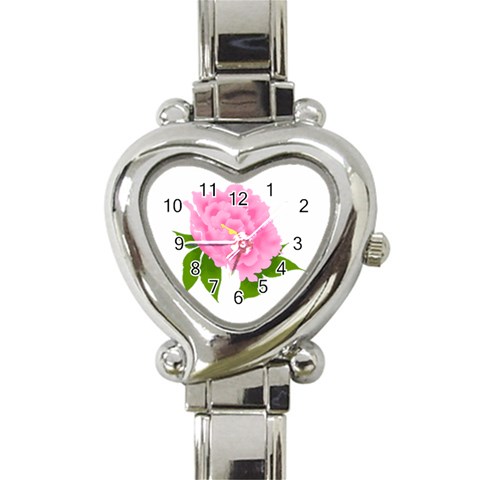 Flower III Heart Italian Charm Watch from UrbanLoad.com Front