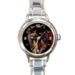 Tortoise Shell Cat D2 Round Italian Charm Watch