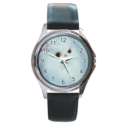 White Cat D3 Round Metal Watch from UrbanLoad.com Front