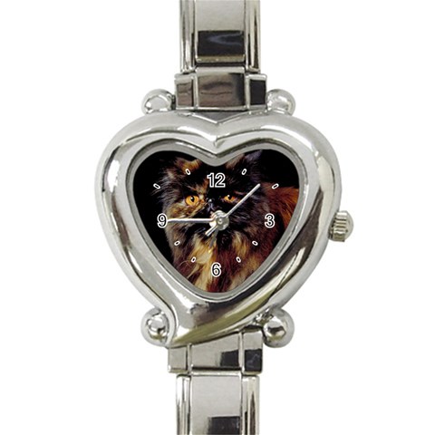 Tortoise Shell Cat D2 Heart Italian Charm Watch from UrbanLoad.com Front