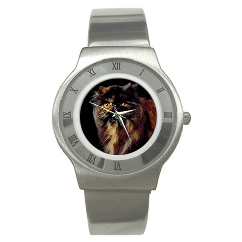 Tortoise Shell Cat D2 Stainless Steel Watch from UrbanLoad.com Front