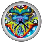 16X12_surfin_eyeballs Wall Clock (Silver)