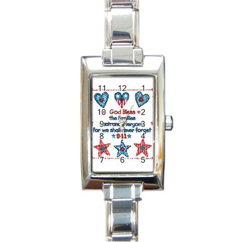 US Families Rectangular Italian Charm Watch from UrbanLoad.com Front