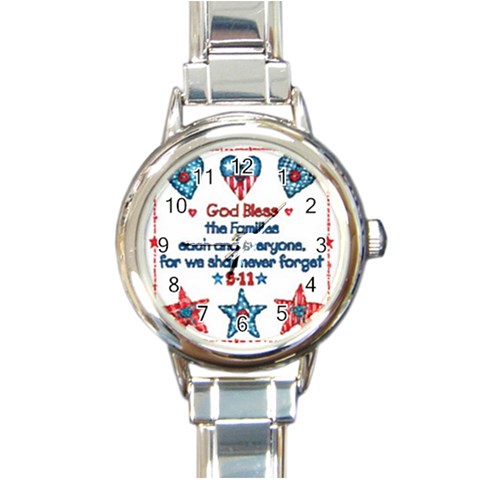 US Families Round Italian Charm Watch from UrbanLoad.com Front