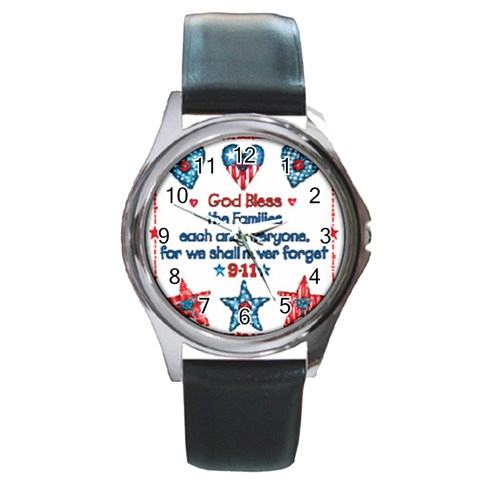 US Families Round Metal Watch from UrbanLoad.com Front
