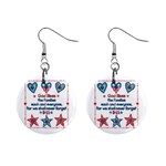 US Families 1  Button Earrings