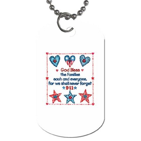 US Families Dog Tag (One Side) from UrbanLoad.com Front