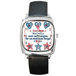 US Families Square Metal Watch