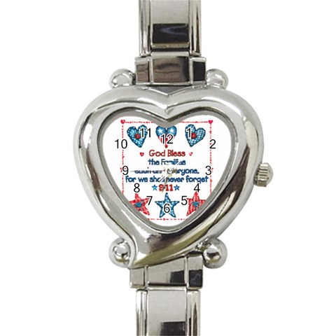 US Families Heart Italian Charm Watch from UrbanLoad.com Front