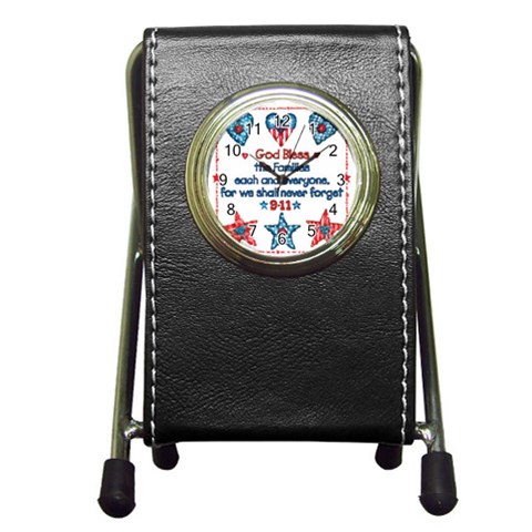 US Families Pen Holder Desk Clock from UrbanLoad.com Front