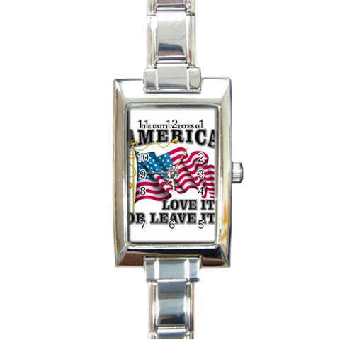America Rectangular Italian Charm Watch from UrbanLoad.com Front