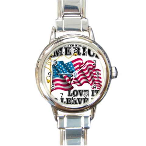 America Round Italian Charm Watch from UrbanLoad.com Front