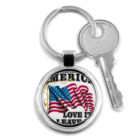 America Key Chain (Round) from UrbanLoad.com Front