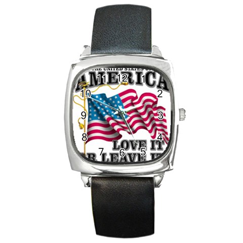 America Square Metal Watch from UrbanLoad.com Front