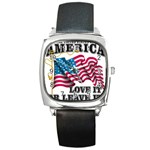 America Square Metal Watch