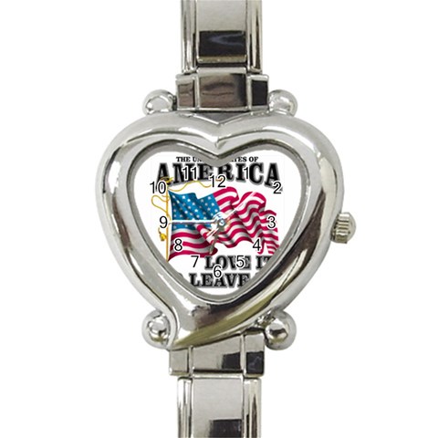 America Heart Italian Charm Watch from UrbanLoad.com Front