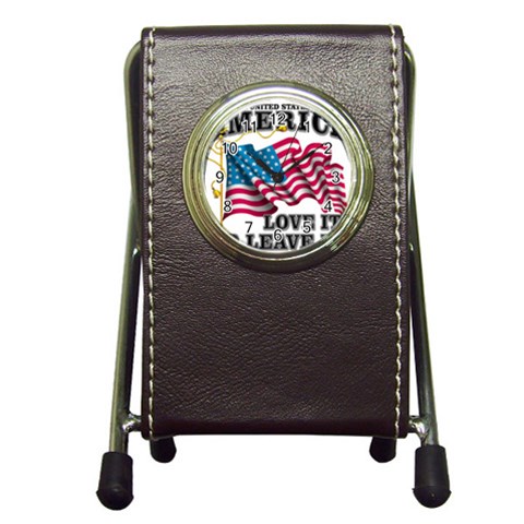 America Pen Holder Desk Clock from UrbanLoad.com Front