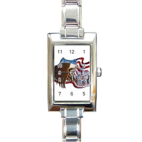 Eagle Rectangular Italian Charm Watch from UrbanLoad.com Front