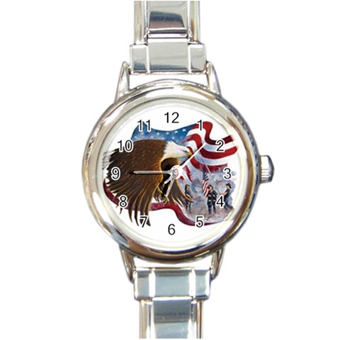Eagle Round Italian Charm Watch from UrbanLoad.com Front