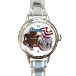 Eagle Round Italian Charm Watch