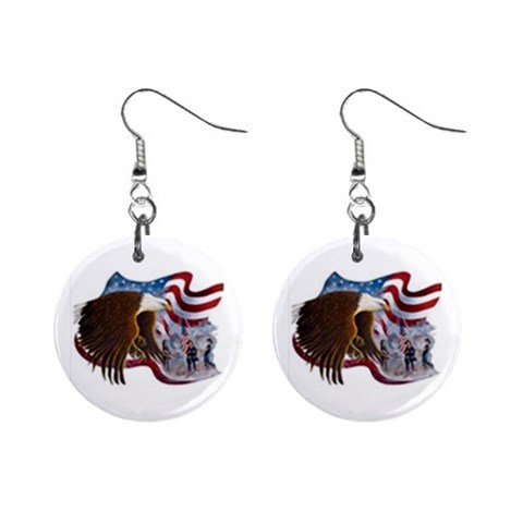 Eagle 1  Button Earrings from UrbanLoad.com Front