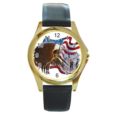 Eagle Round Gold Metal Watch from UrbanLoad.com Front