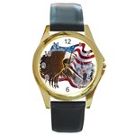 Eagle Round Gold Metal Watch