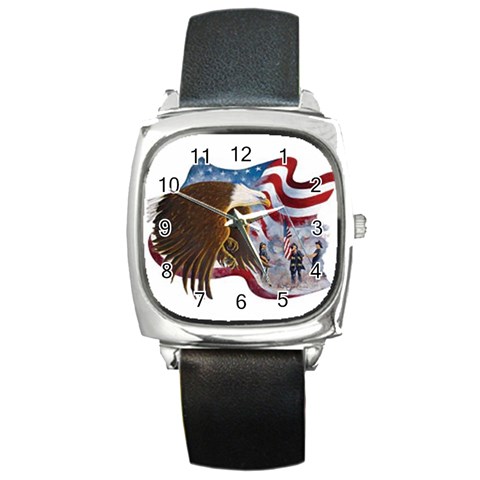 Eagle Square Metal Watch from UrbanLoad.com Front