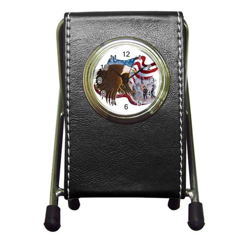 Eagle Pen Holder Desk Clock from UrbanLoad.com Front