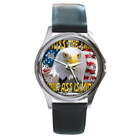 Line Round Metal Watch from UrbanLoad.com Front