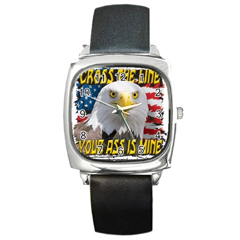 Line Square Metal Watch from UrbanLoad.com Front