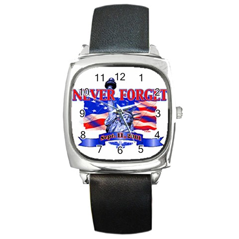 Never Forget Square Metal Watch from UrbanLoad.com Front