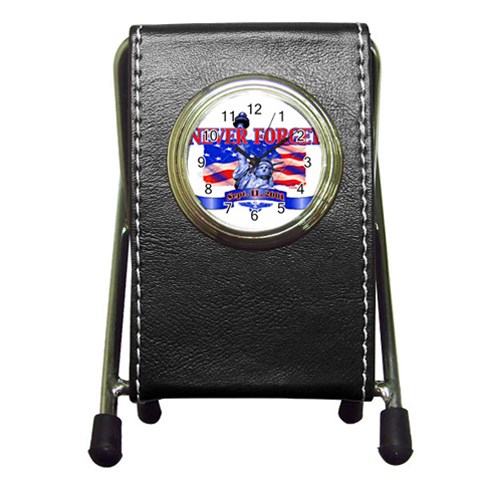 Never Forget Pen Holder Desk Clock from UrbanLoad.com Front