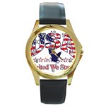 United Round Gold Metal Watch