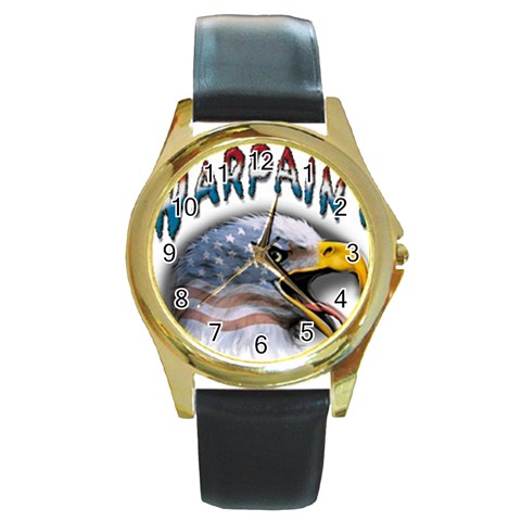 Warpaint Round Gold Metal Watch from UrbanLoad.com Front