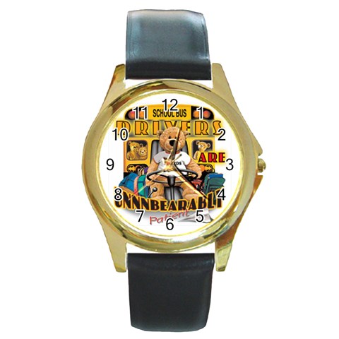 Unbearably Round Gold Metal Watch from UrbanLoad.com Front