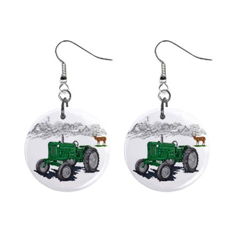 Farmer 1  Button Earrings from UrbanLoad.com Front
