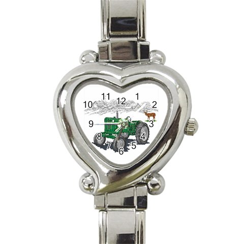 Farmer Heart Italian Charm Watch from UrbanLoad.com Front