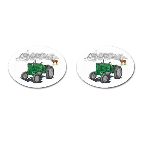 Farmer Cufflinks (Oval) from UrbanLoad.com Front(Pair)