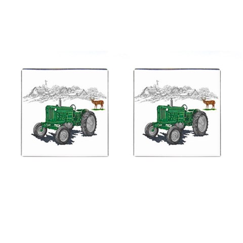 Farmer Cufflinks (Square) from UrbanLoad.com Front(Pair)