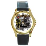 FireFighter Round Gold Metal Watch